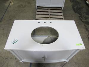 lot 247 image: Home Decorators Collection Parkcrest 42 in. W x 22 in. D Bath vanity in Dove Grey with Marble Vanity Top in White with White Sink Parkcrest 42