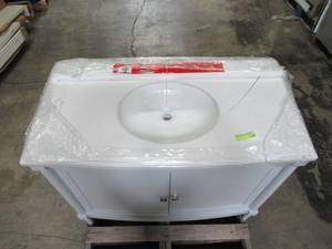 lot 248 image: Home Decorators Collection Parkcrest 42 in. W x 22 in. D Bath vanity in Dove Grey with Marble Vanity Top in White with White Sink Parkcrest 42