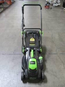 lot 56 image: Earthwise 19 in. 13 Amp Corded Electric Walk Behind Push Lawn Mower 50519