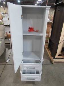 lot 405 image: Home Decorators Collection Aberdeen 20-34 in. W x 14-12 in. D x 60 in. H Bathroom Linen Cabinet in Dove Grey 8104000270