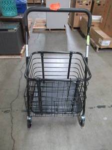 lot 410 image: Milwaukee Heavy-Duty Steel Shopping Cart with Accessory Basket in Black SC38