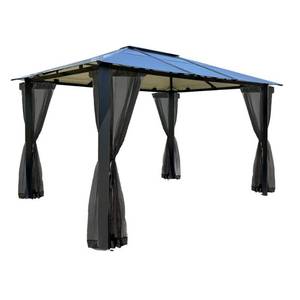 lot 299 image: Paragon 11 ft. x 13 ft. Aluminum Hard Top Gazebo with Mosquito Netting, GZ3584K