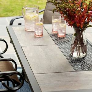lot 316 image: Crestridge Steel Outdoor Patio Coffee Table with Tile Top, FTS61215A