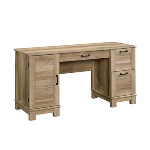lot 340 image: Sauder 59 in. Rectangular Orchard Oak 3 Drawer Computer Desk with File Storage, 424108 - Open Carton