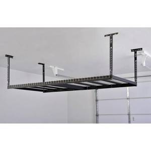 lot 511 image: Husky 42 in. H x 96 in. W x 32 in. D Adjustable Height Garage Ceiling Mounted Storage Unit in Black, ACR3296B