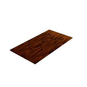 lot 604 image: Interbuild 8 ft. L x 3 ft. 4 in. W x 1 in. T Butcher Block Countertop in Oiled Acacia with Espresso Wood Oil Stain - Slight Corner Chip and Scratch - See Photos.