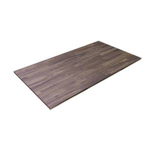 lot 606 image: Interbuild 8 ft. L x 3 ft. 4 in. W x 1 in. T Butcher Block Countertop in Oiled Acacia with Dusk Grey Wood Oil Stain, 672582