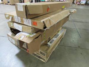 lot 310 image: WHOLESALE MIXED PALLET OF MISCELLANEOUS BUILDING MATERIALS, FURNITURE AND MORE