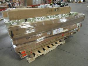 lot 349 image: WHOLESALE MIXED PALLET OF MISCELLANEOUS OUTDOOR UMBRELLAS, BUILDING MATERIALS AND MORE