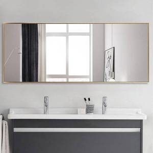 lot 352 image: ModernSimple Oversized Bathroom HangingWall Mounted Mirror, Gold Frame, 24 X 71 - JJ00943ZZE.