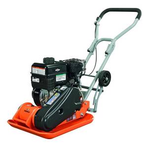 lot 20 image: Yardmax 3000 lb. Compaction Force Plate Compactor Briggs and Stratton 6.5HP208cc, YC1390 - Broken Drive Guard - Will Not Turn Over.