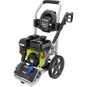 lot 75 image: Ryobi 3,200 PSI 2.5 GPM 212 cc Gas Pressure Washer, RY80588A - Missing Gun & Soap Tank & Tips.