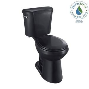 lot 515 image: Glacier Bay 2-piece 1.28 GPF High Efficiency Single Flush Round Front Toilet in Black, N2428R-BLK