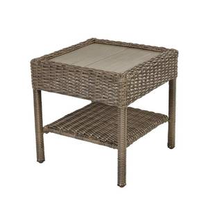 lot 528 image: Hampton Bay Cambridge Grey Wicker Outdoor Side Table, 65-17148G7.
