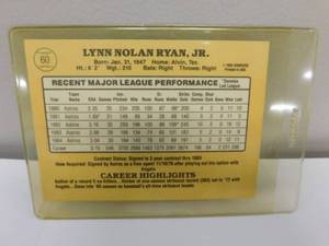 lot 8 image: 1985 Donruss Nolan Ryan