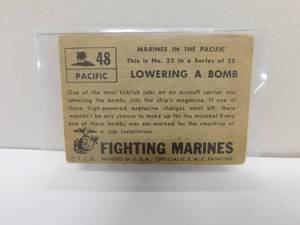 lot 25 image: 1953 Fighting Marines Lowering A Bomb Card #48