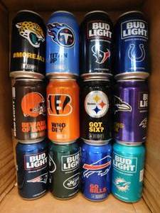 lot 35 image: Complete Set of 32 NFL Team Beer Cans