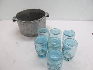 vintage pressure canner, vintage ball canning jars