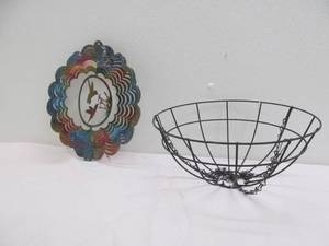 planter basket, wind catcher, humming birds