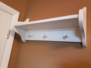 lot 258 image: White Coat Hook and Shelf