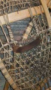lot 162 image: Antique Wood and Sinew Laced Snow Shoes