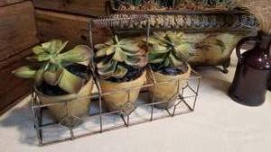 lot 216 image: Rustic Decor Collection with Lattice Votive Candlesticks