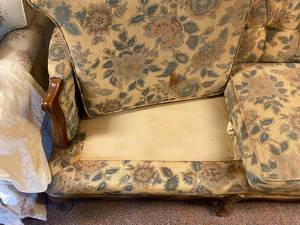 Vintage Tan, flower Couch
