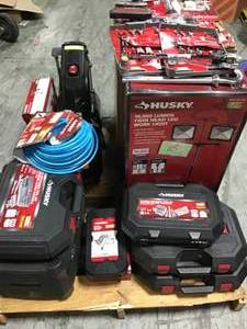 PALLET WITH ASSORTED HUSKY TOOLS CUSTOMER RETURNS SEE PICS