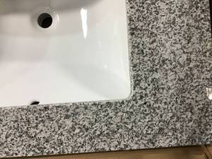 DOUBLE SINK Granite Sidesplash in Meteorite CUSTOMER RETURN SEE PICS