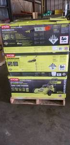 Pallet whit Assorted Ryobi Mover different styles and conditions original costumer returns