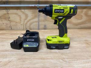 lot 20 image: RYOBI 18-Volt ONE Cordless 3-Speed 14 in. Hex Impact Driver with 18-Volt Charger