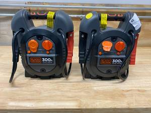 lot 25 image: BLACK  DECKER Lot of Two- 300 Amp Portable Jump Starters