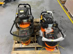 lot 56 image: POWERMATE Lot of Two- 22 in. 173cc Gas Walk-Behind Field String Trimmer Mowers with Adjustable Trimmer Head