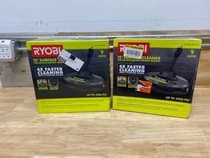 lot 59 image: RYOBI Lot of Two- 12 in. 2,300 PSI Electric Pressure Washers Surface Cleaners
