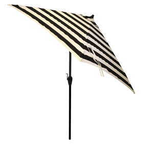 lot 78 image: 9 ft. Aluminum Market Tilt Patio Umbrella in Black Cabana Stripe