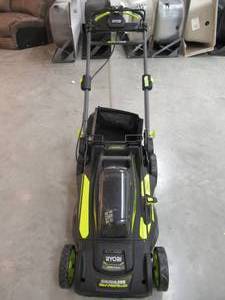 lot 11 image: Ryobi 20 in. 40-Volt Brushless Lithium-Ion Cordless Self-Propelled Walk Behind Mower with 2 6.0 Ah Batteries, Charger Included RY401120-2B