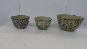lot 60 image: Antique Red Wing Spongeware Bowls