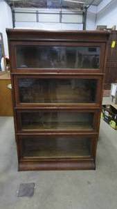 lot 80 image: Antique Oak Lawyer Cabinet 4 Piece