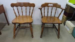 lot 89 image: Vintage Wooden Chairs