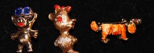 Animal Brooches wGlass Eyes