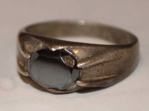 Mens Sterling Silver wBlack Onyx Ring