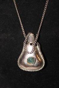 Antique Tibetian or Chinese Snuff Bottle Pendant Necklace