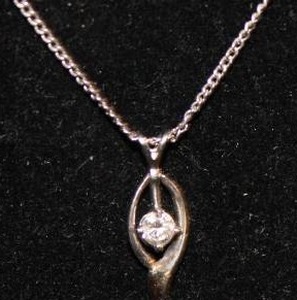 Petite Sterling Silver Floating Stone Necklace