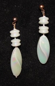 Shimmery Amazonite Drop Pierced Earrings