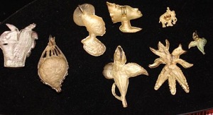 Assortment of Art Nouveau Goldtone Pendants