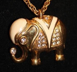 KJL for Avon Elephant Pendant Necklace