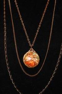 Victorian Enamel Face Locket wTriple Chain