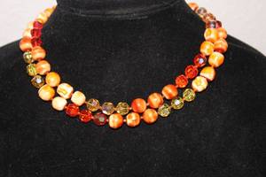 Striking Graduated Double Strand Beaded Necklace