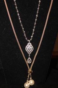 Monet Drop Pendant & Faux Pearl Lariat Necklaces