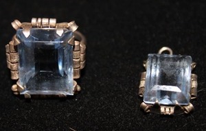 Exquisite Light Blue Ring and Pendant